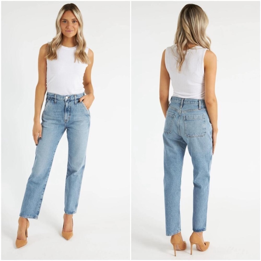 Agolde Cooper Trouser Jeans Straight Leg Denim in Command Blue - Picture 1 of 11